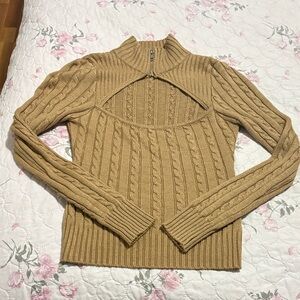 Revolve superdown xs Women's Cable Knit Sweater - Tan